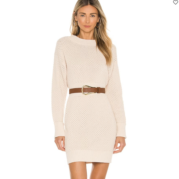 525 America Dresses & Skirts - 525 AMERICA Cable Knit Cream Sweater Dress Born in BKLYN - Size XS - NEW!
